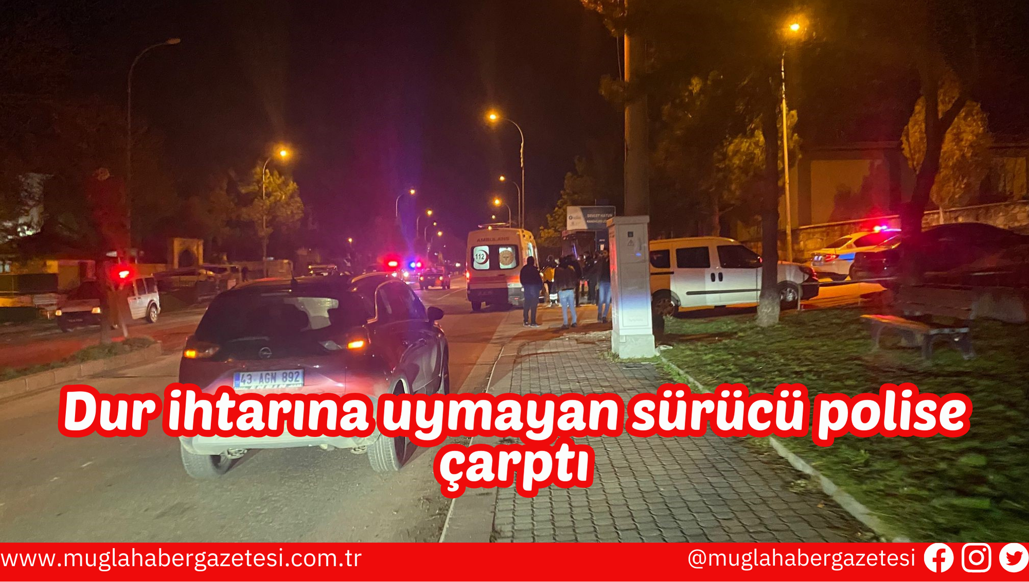 Dur ihtarına uymayan sürücü polise çarptı