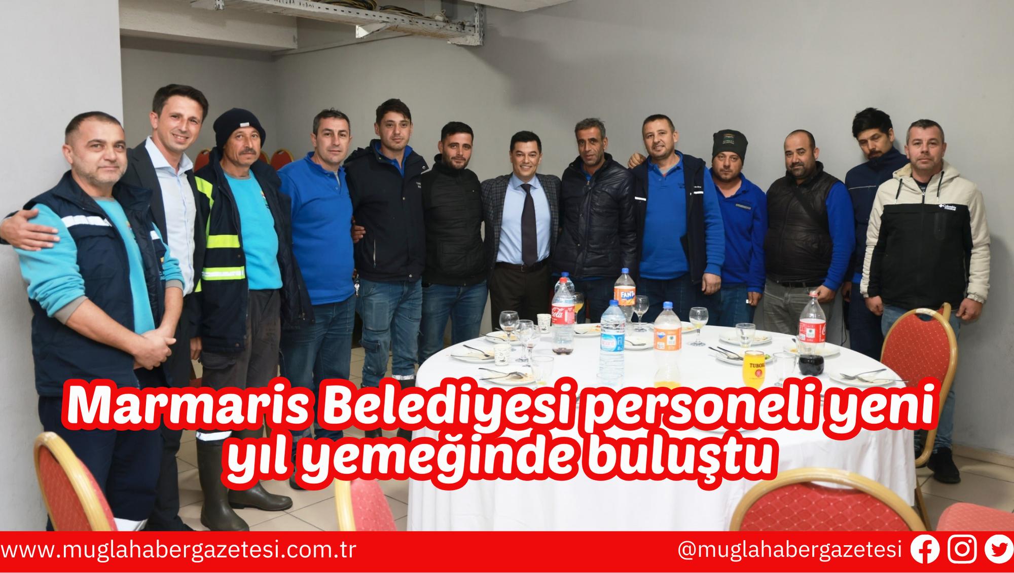 Marmaris Belediyesi personeli yeni yıl yemeğinde buluştu