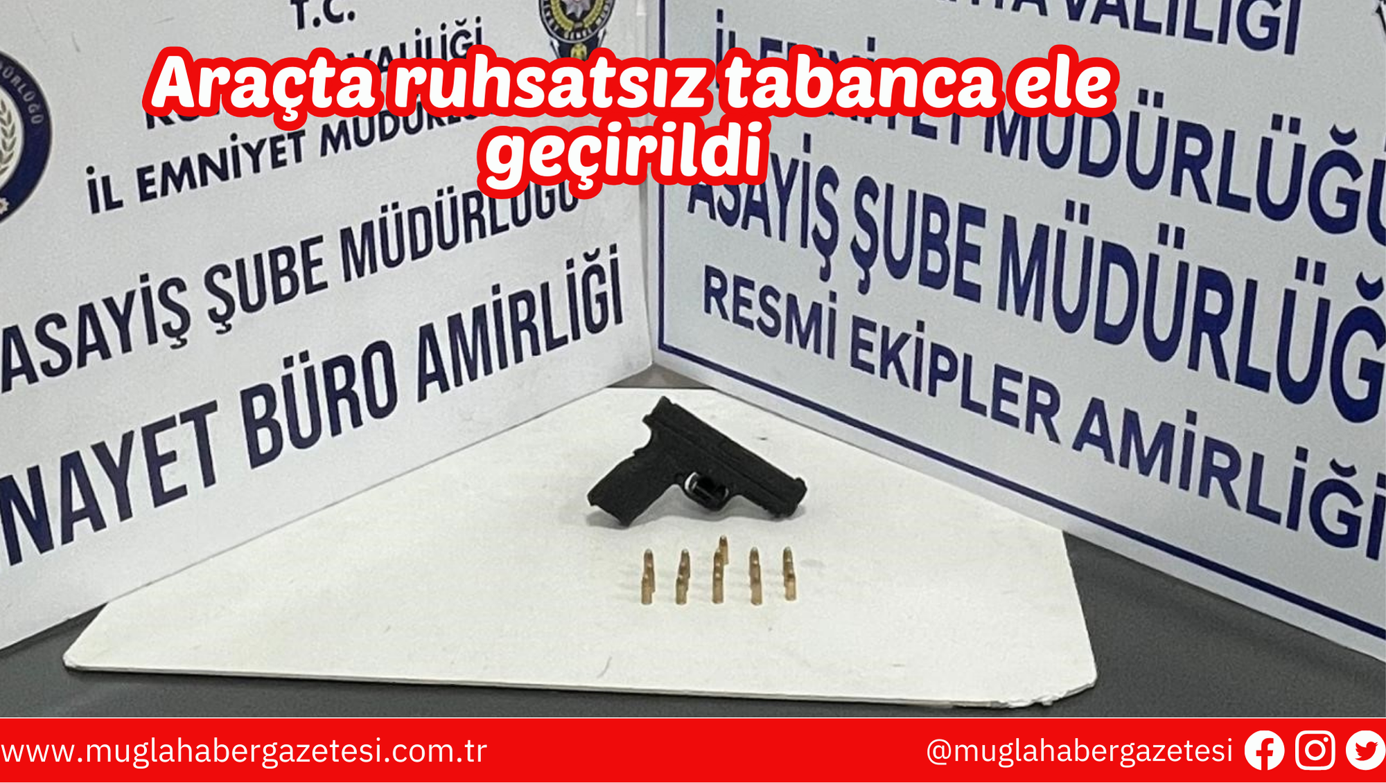 Araçta ruhsatsız tabanca ele geçirildi