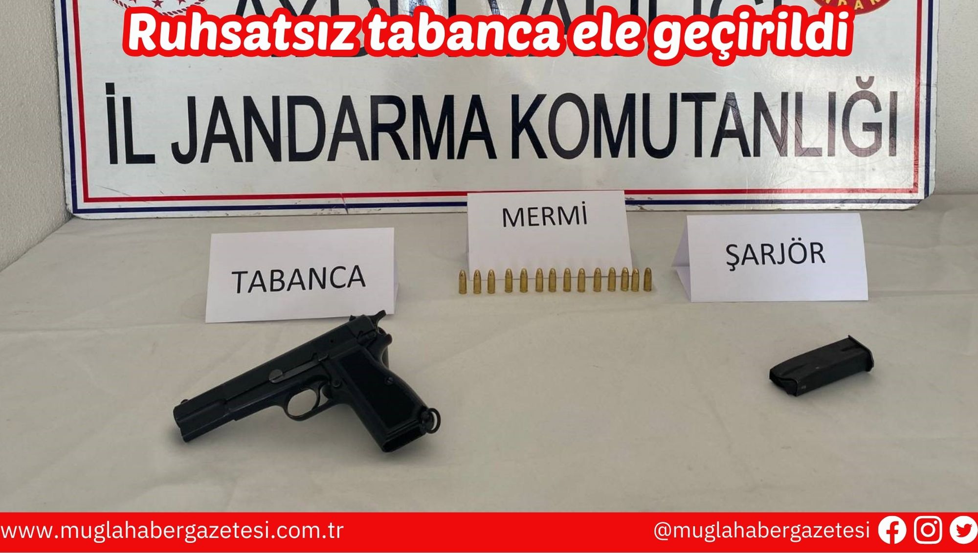 Ruhsatsız tabanca ele geçirildi