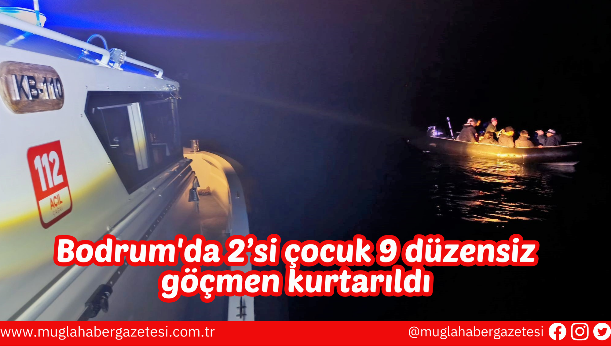 Bodrum'da 2’si çocuk 9 düzensiz göçmen kurtarıldı