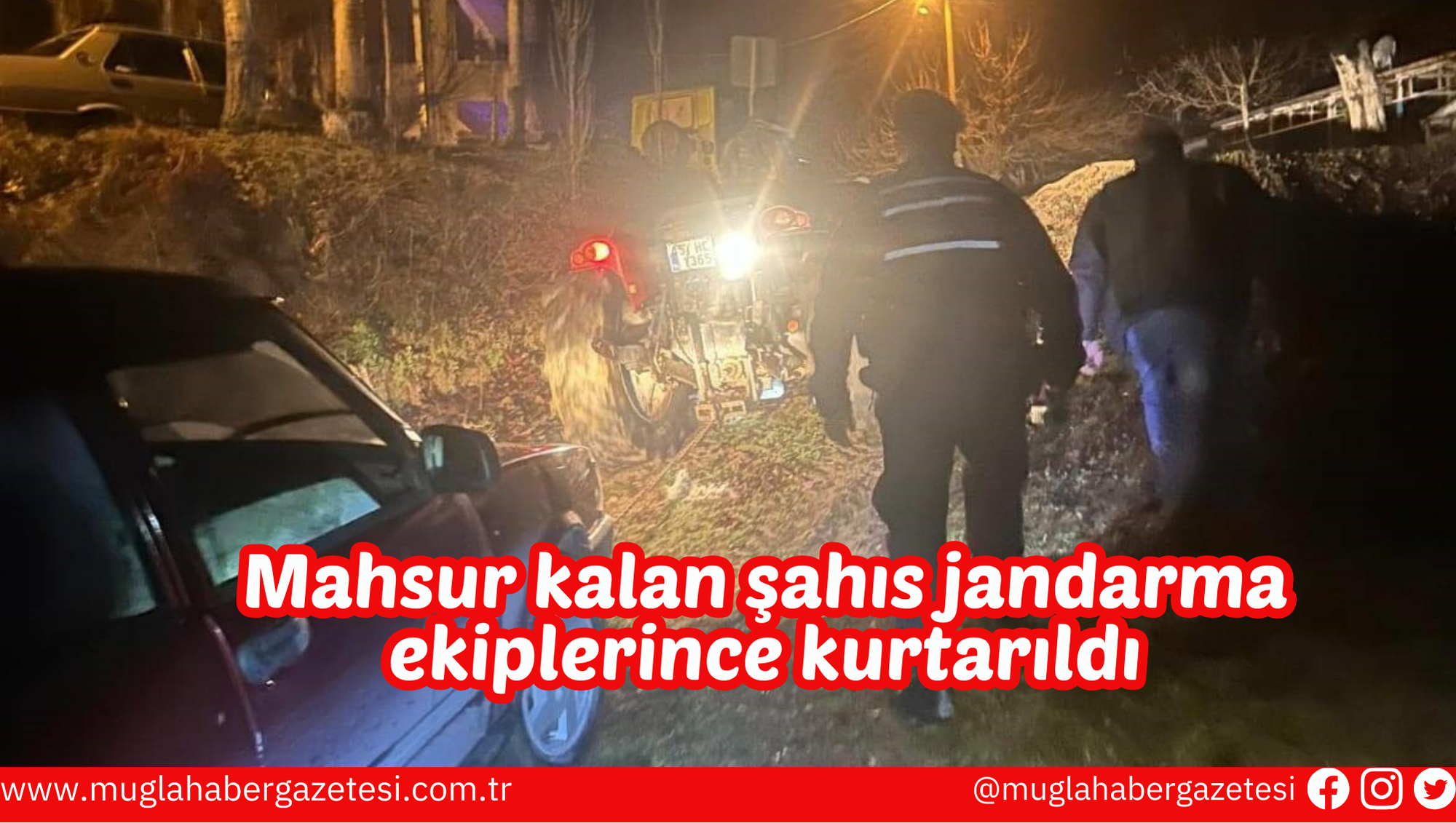 Mahsur kalan şahıs jandarma ekiplerince kurtarıldı