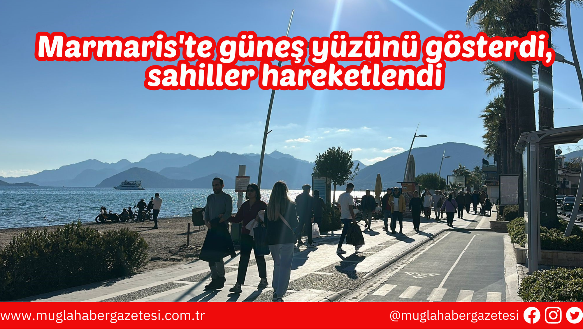 Marmaris'te güneş yüzünü gösterdi, sahiller hareketlendi