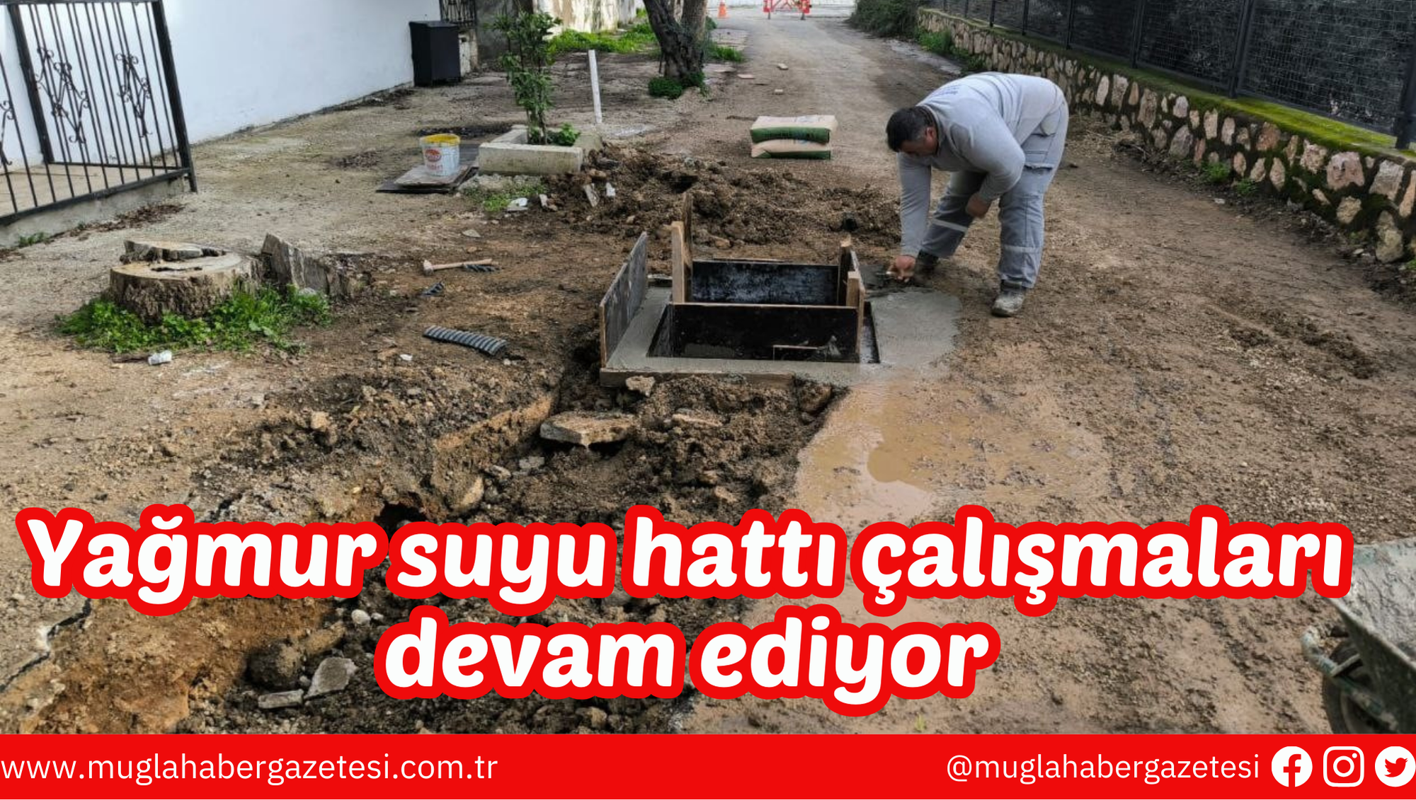 Yağmur suyu hattı çalışmaları devam ediyor