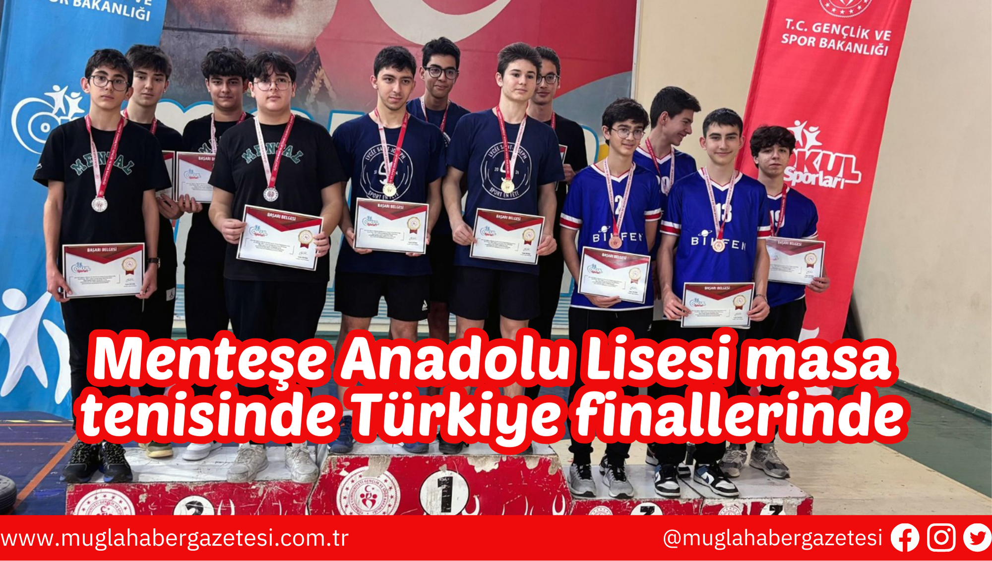 Menteşe Anadolu Lisesi masa tenisinde Türkiye finallerinde