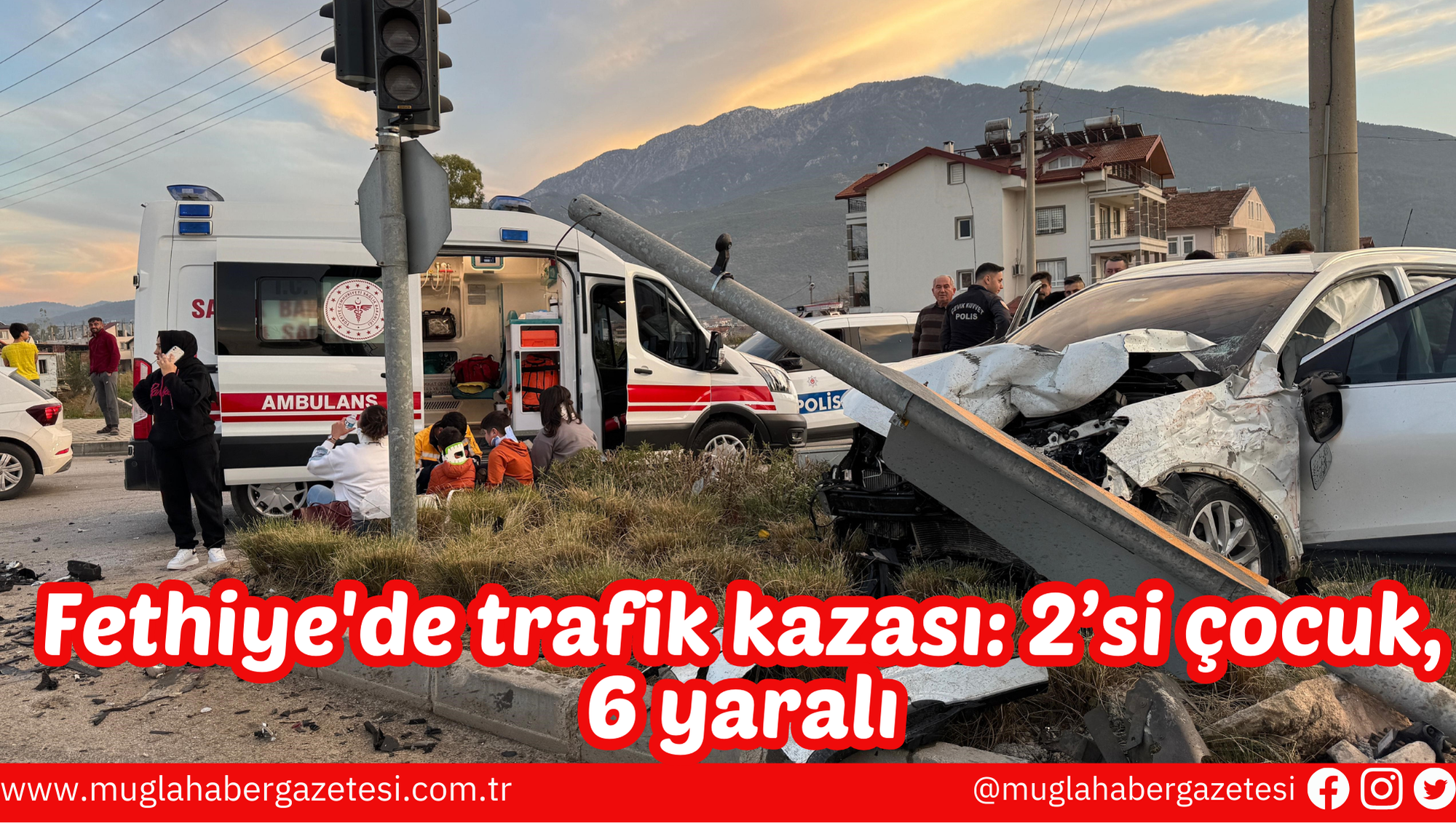 Fethiye'de trafik kazası: 2’si çocuk, 6 yaralı