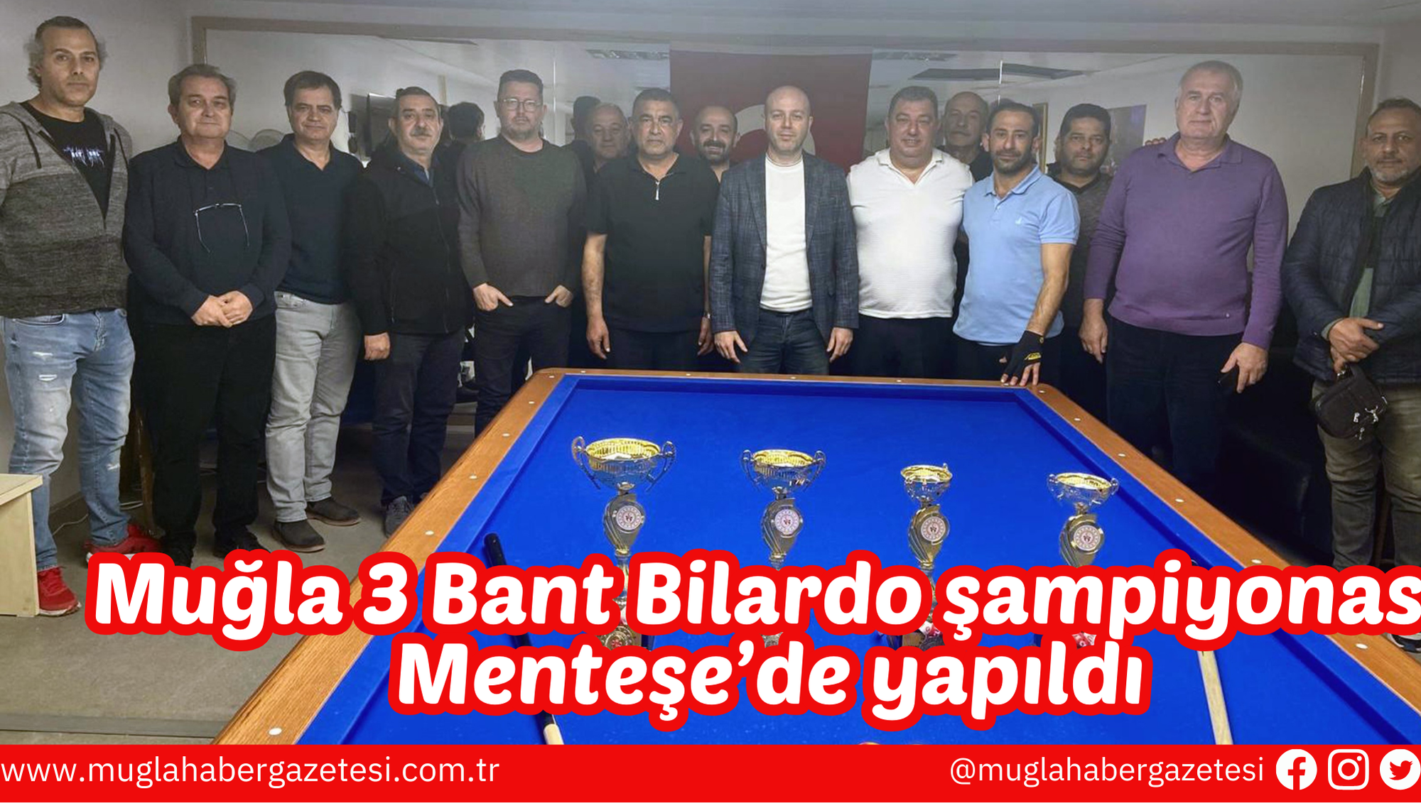 Muğla 3 Bant Bilardo şampiyonası Menteşe’de yapıldı