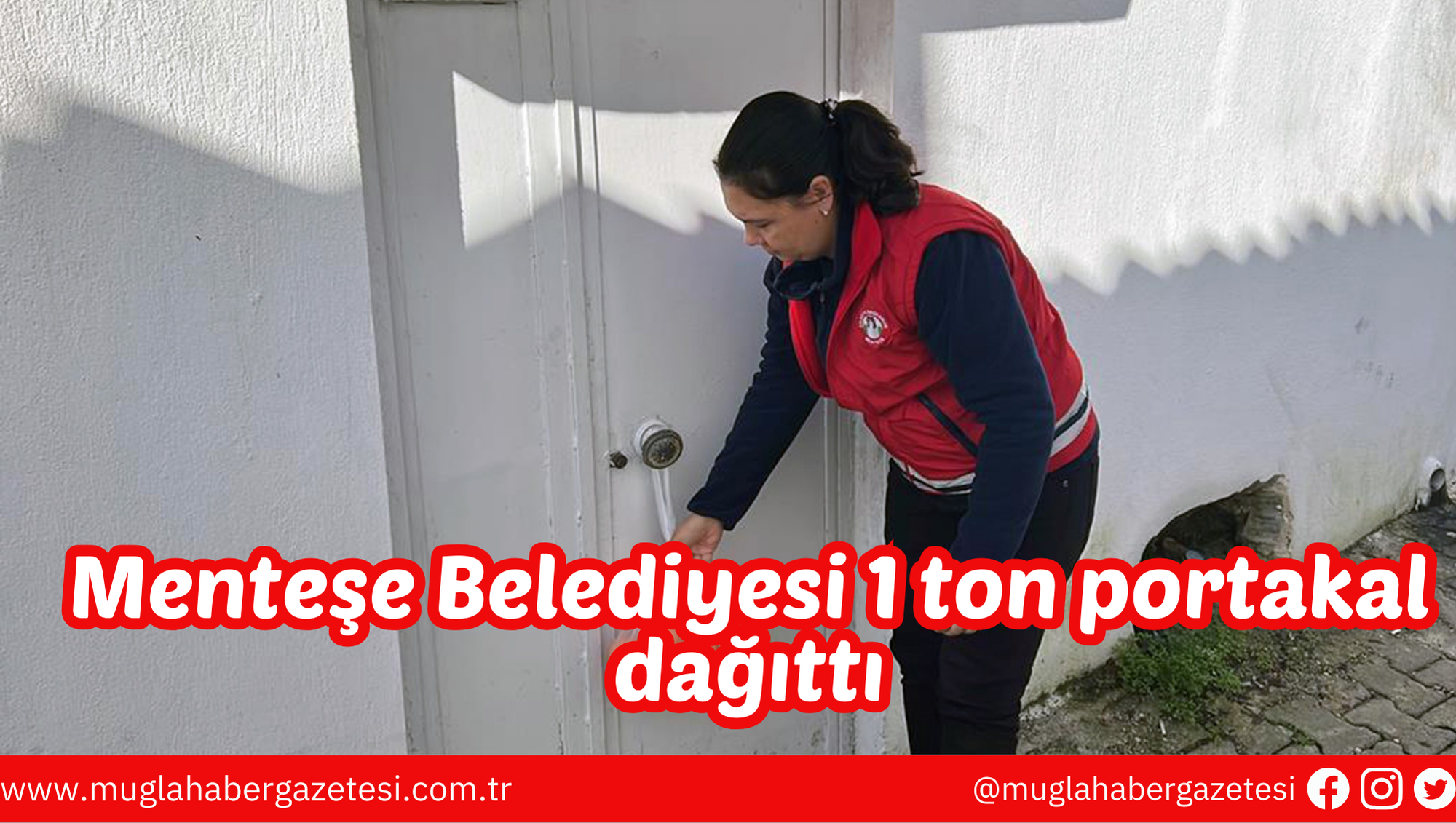 Menteşe Belediyesi 1 ton portakal dağıttı