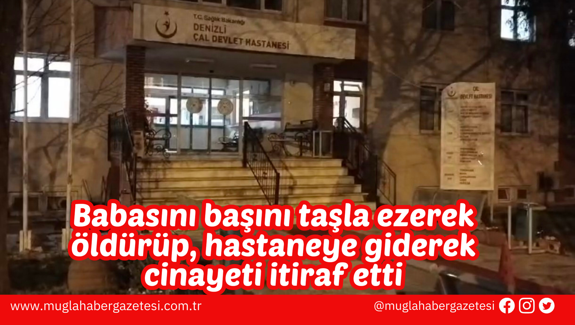 Babasını başını taşla ezerek öldürüp, hastaneye giderek cinayeti itiraf etti