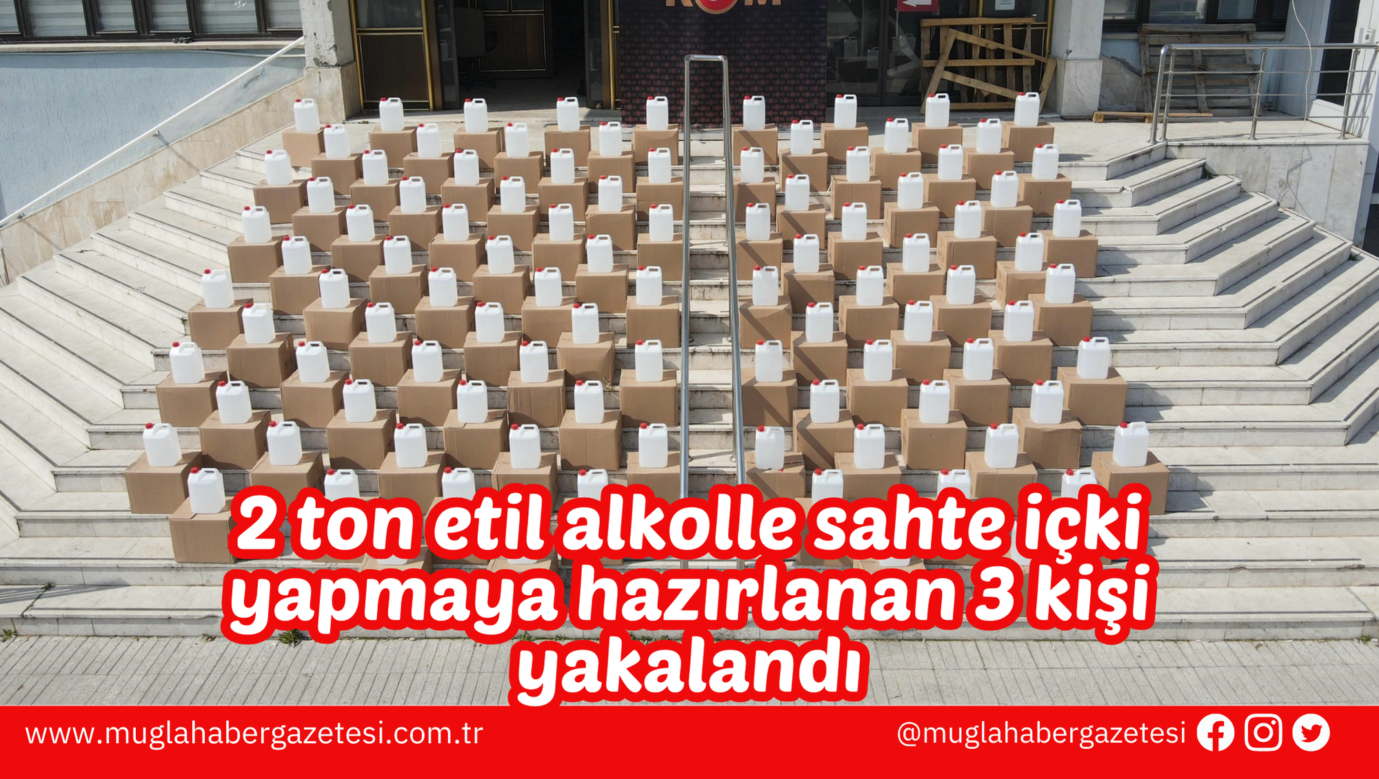 2 ton etil alkolle sahte içki yapmaya hazırlanan 3 kişi yakalandı