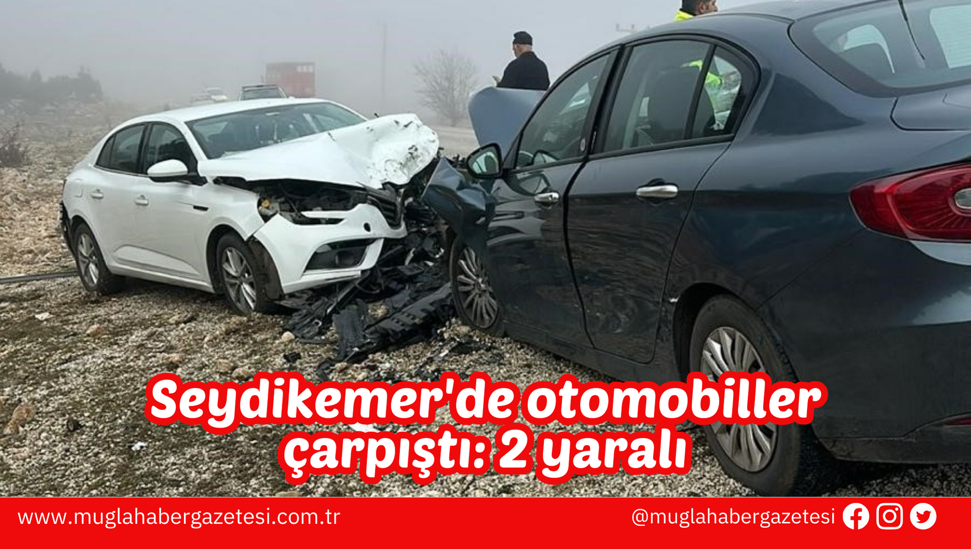 Seydikemer'de otomobiller çarpıştı: 2 yaralı