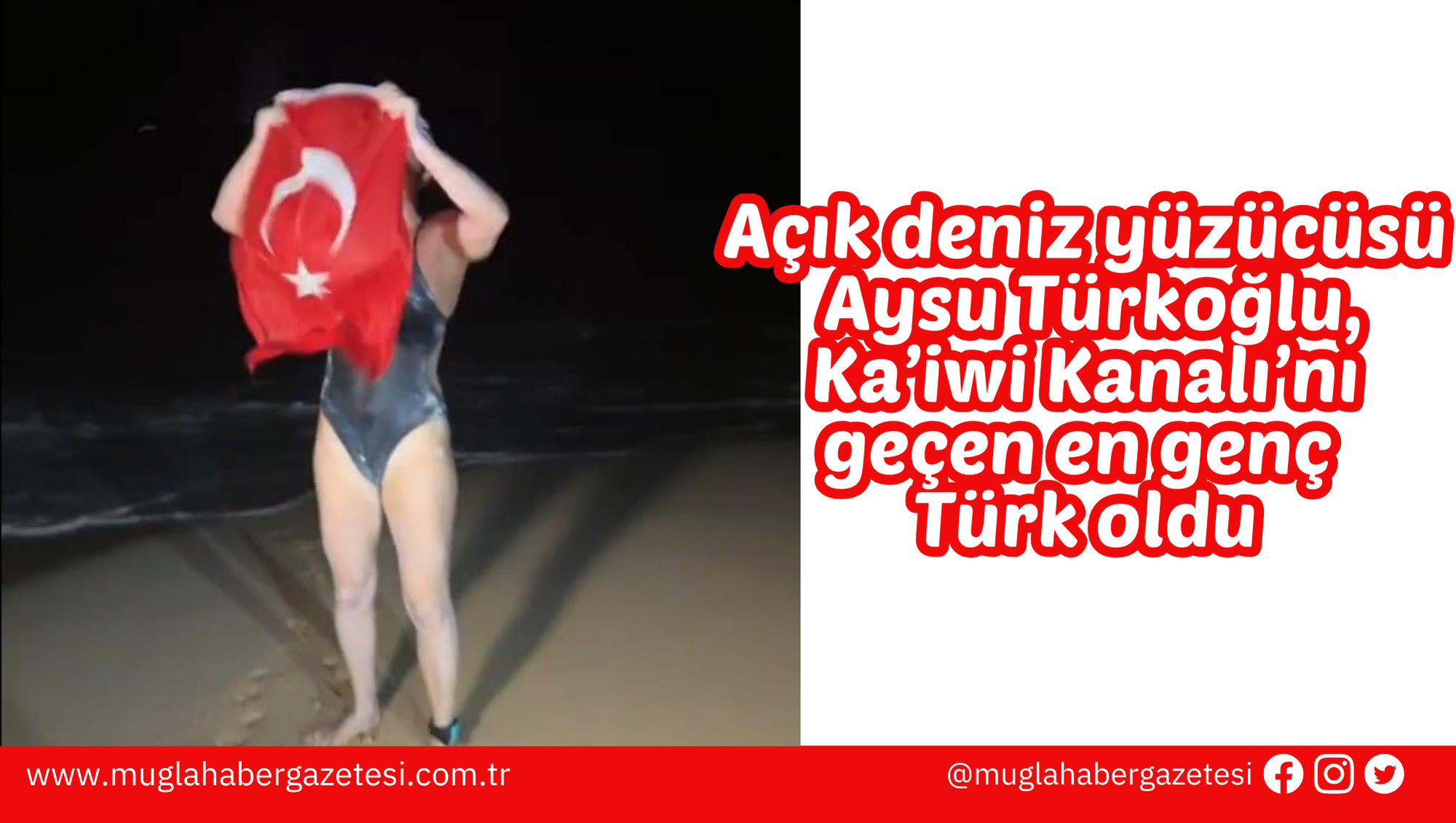 Açık deniz yüzücüsü Aysu Türkoğlu, Ka’iwi Kanalı’nı geçen en genç Türk oldu