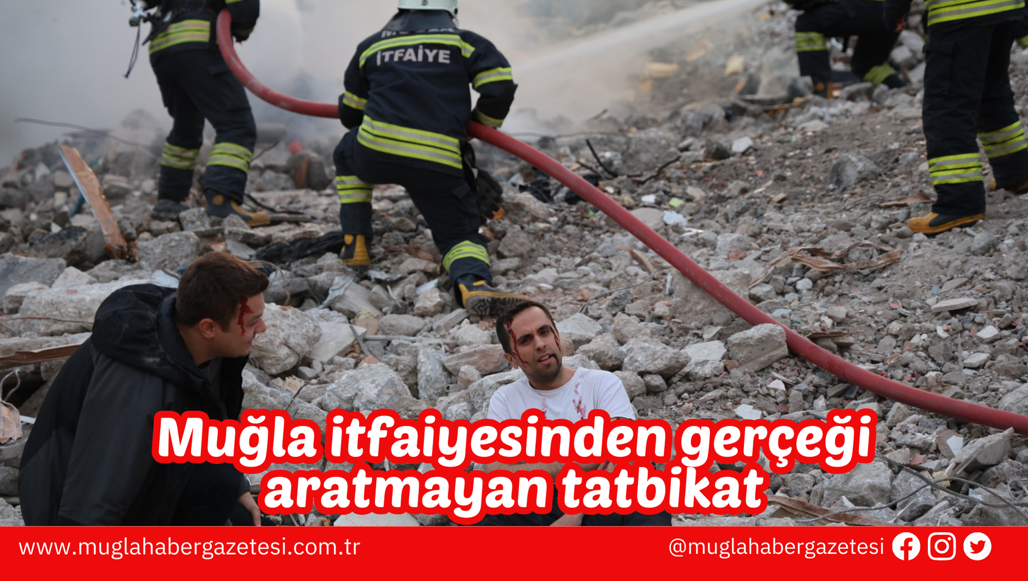 Muğla itfaiyesinden gerçeği aratmayan tatbikat