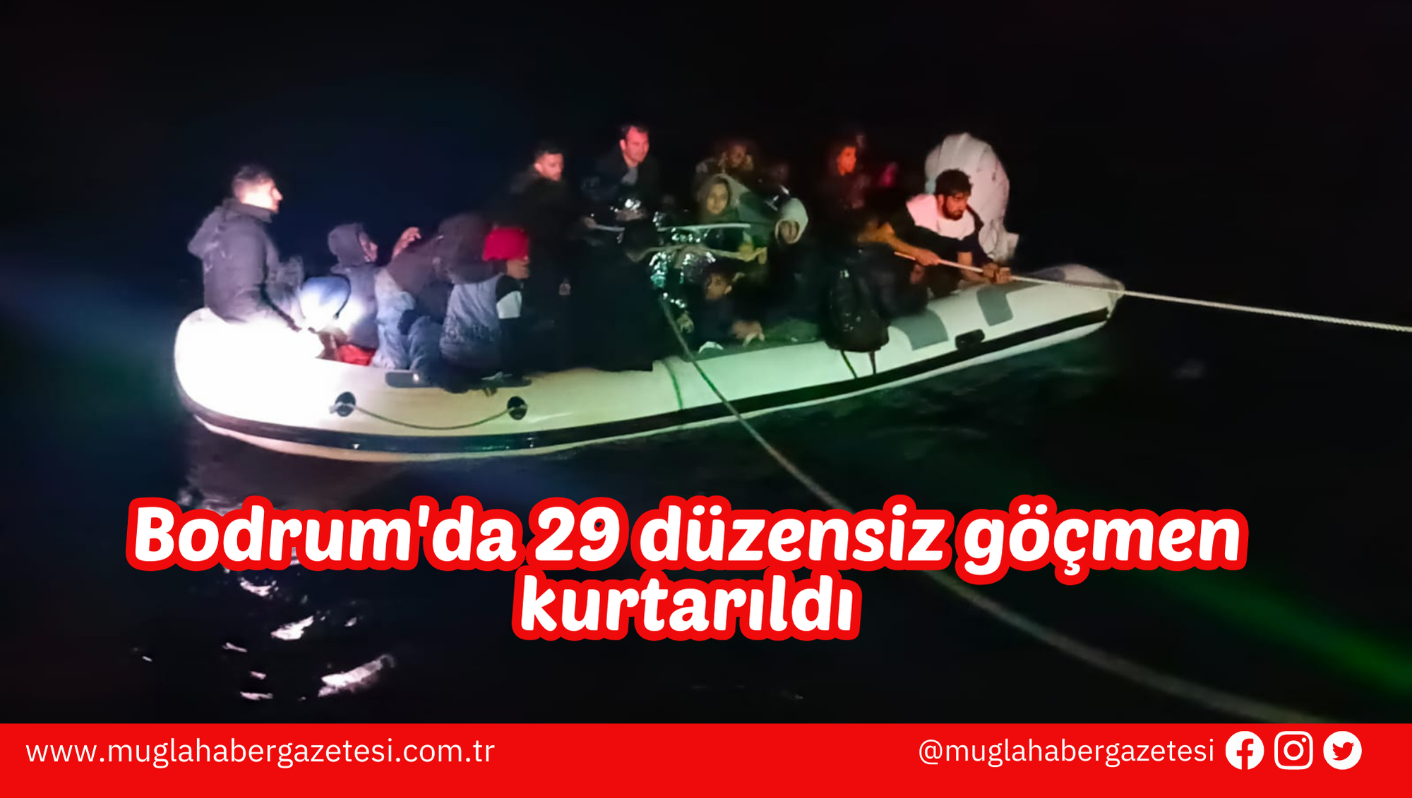 Bodrum'da 29 düzensiz göçmen kurtarıldı