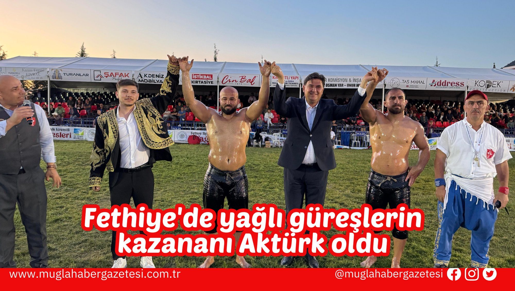 Fethiye'de yağlı güreşlerin kazananı Aktürk oldu