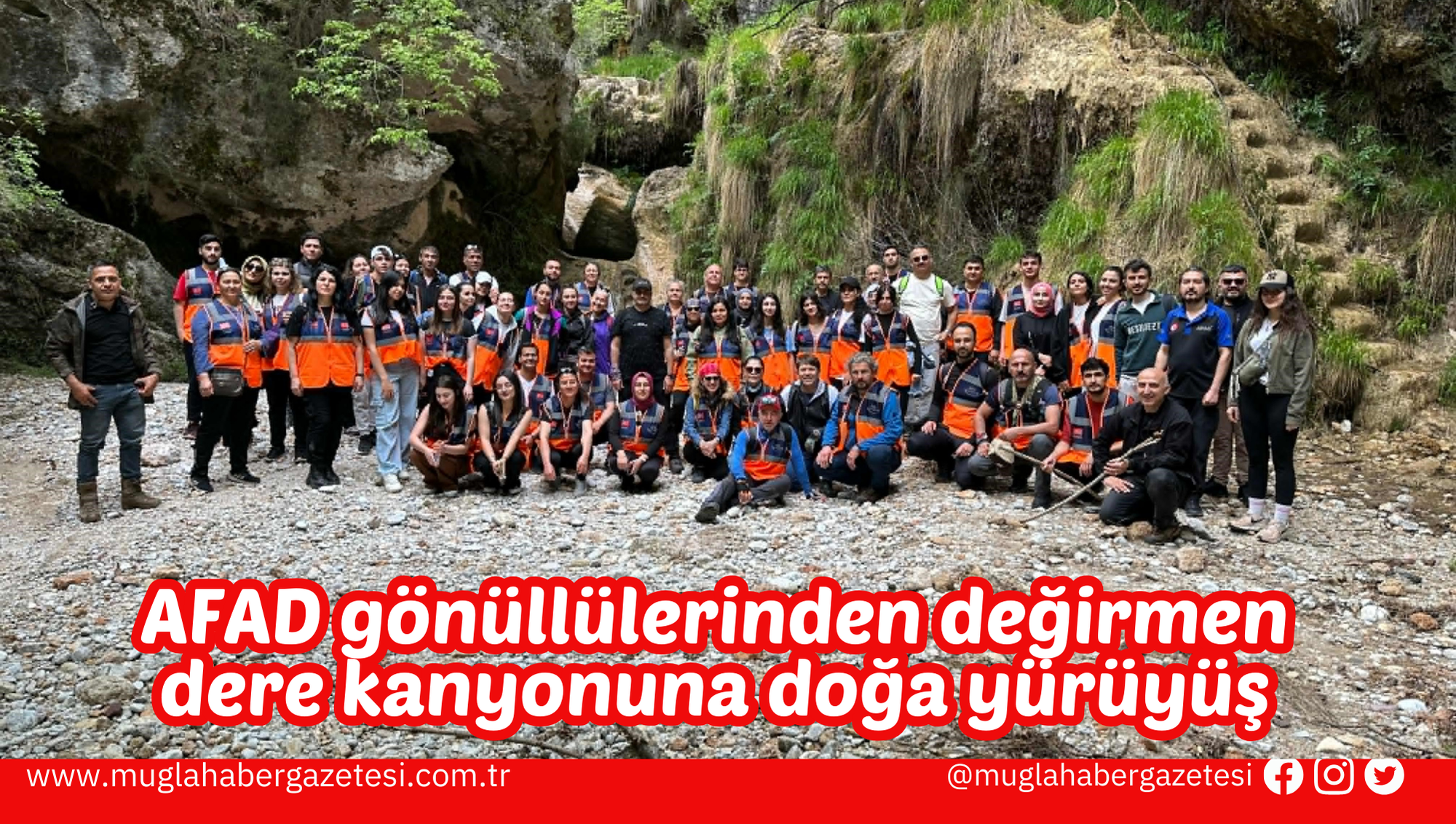 AFAD gönüllülerinden değirmen dere kanyonuna doğa yürüyüş