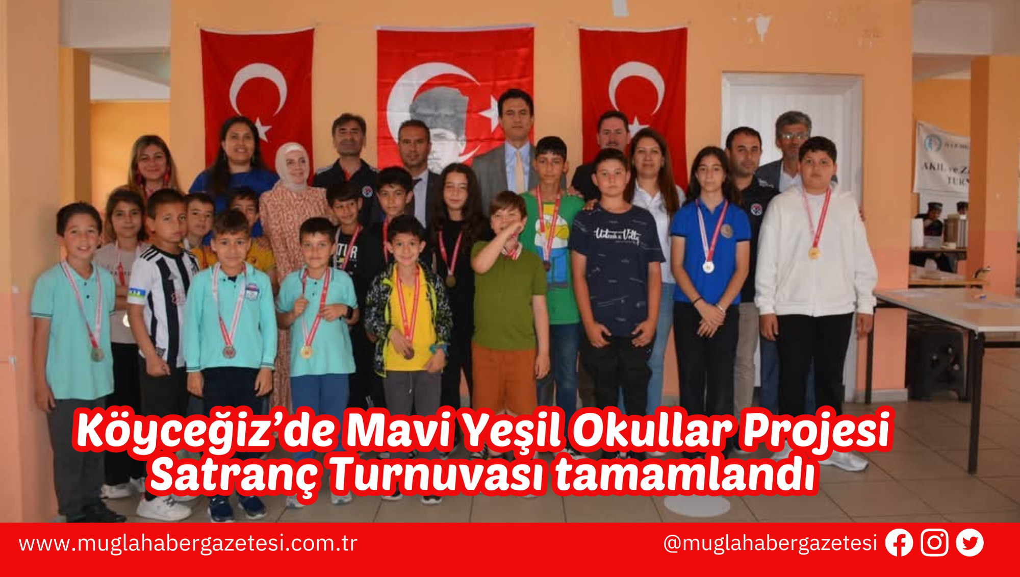 Köyceğiz’de Mavi Yeşil Okullar Projesi Satranç Turnuvası tamamlandı