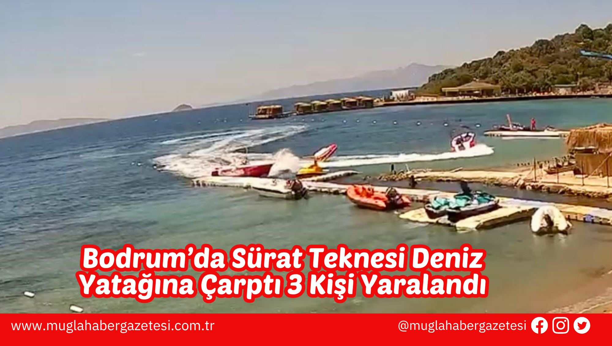 Bodrum’da Sürat Teknesi Deniz Yatağına Çarptı 3 Kişi Yaralandı