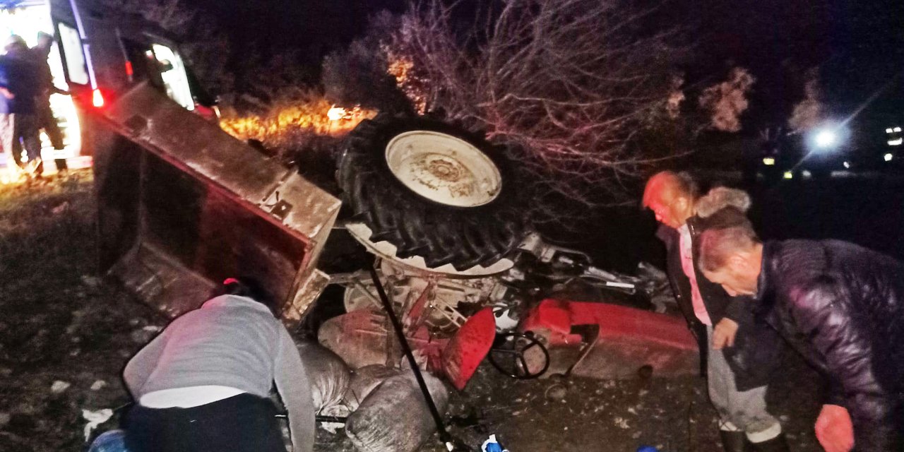 DEVRİLEN TRAKTÖRÜN ALTINDA KALAN KADIN YARALANDI