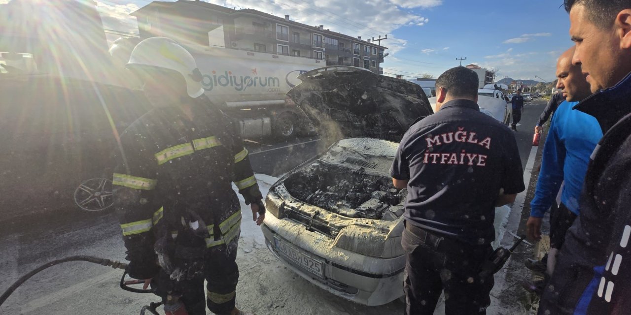 ORTACA’DA ARAÇ YANGINI