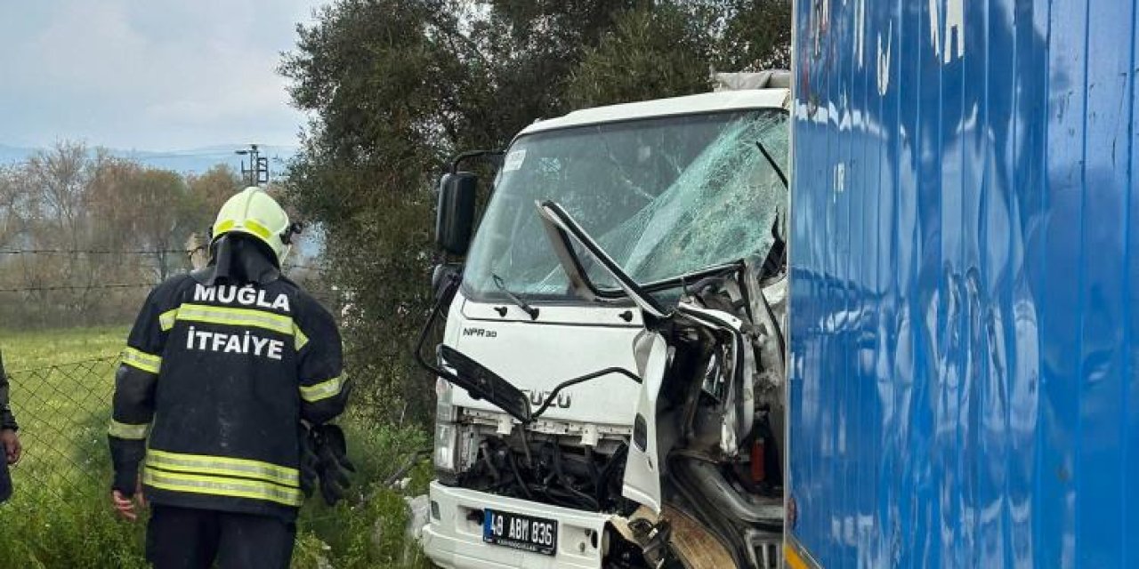 Milas’ta sıkışmalı kaza