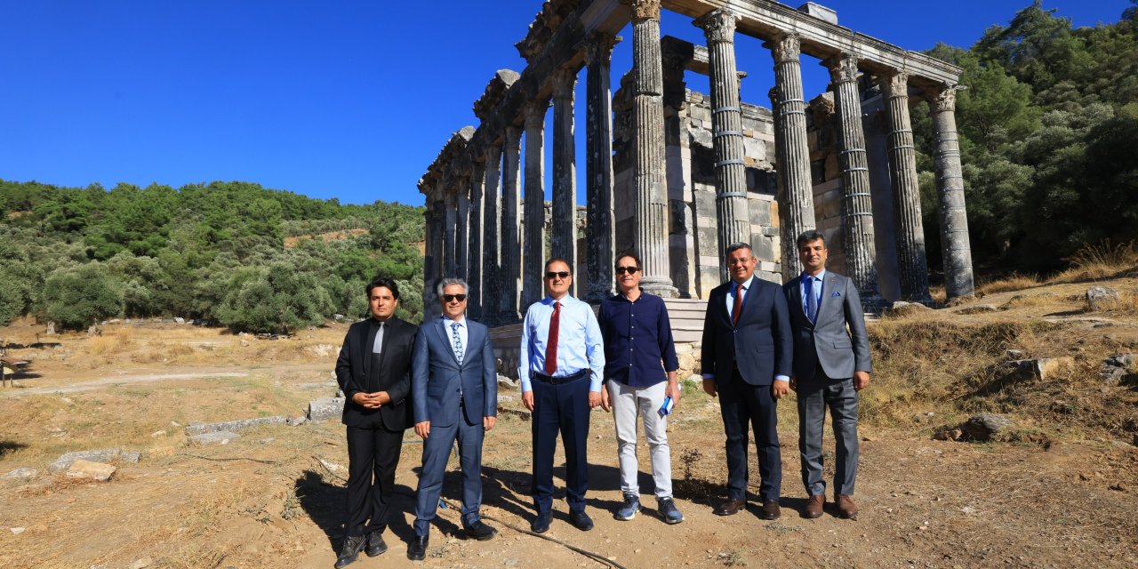 VALİ AKBIYIK, EUROMOS ANTİK KENTİ’NDEKİ ÇALIŞMALARI İNCELEDİ