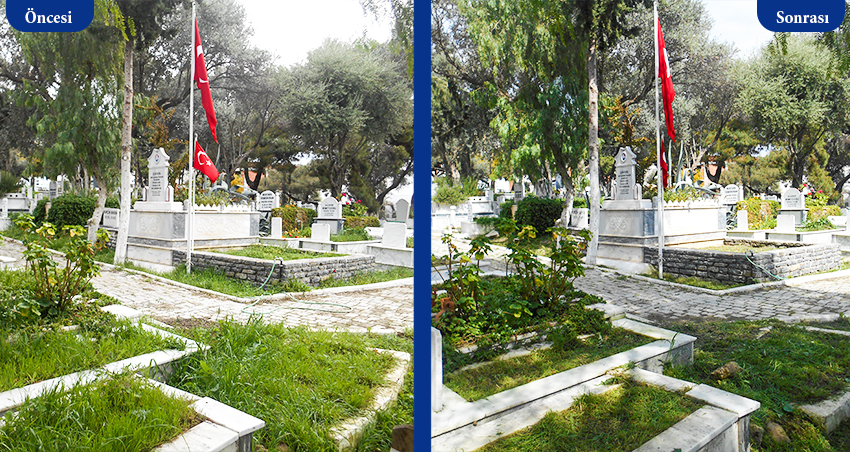 Şehitlikler bakımdan geçti