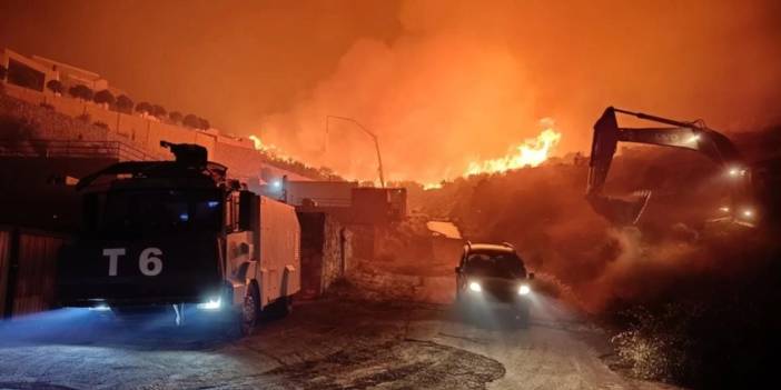 Milas Gürçamlar-Bozbük Yangınında Havadan ve Karadan Yoğun Müdahale